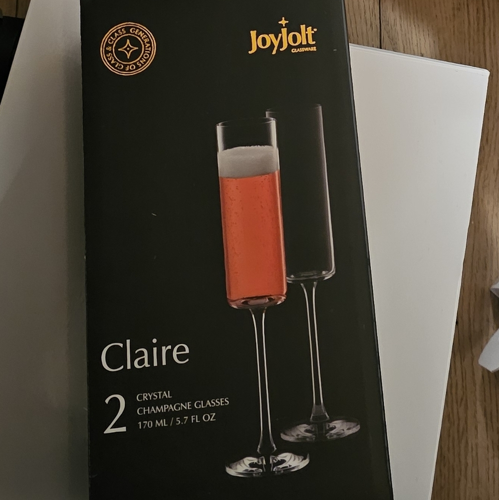 JoyJolt Claire Champagne Flutes 2pk
